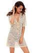 Sexy Yellow See-through Lace Cover Up Dress